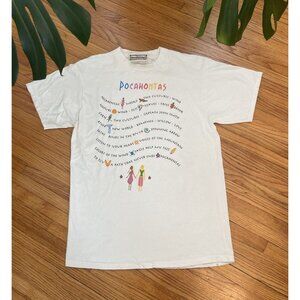 Vintage 90s Medium Disney Parks Princess Pocahontas Cartoon Promo T-Shirt USA
